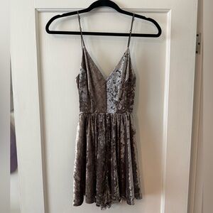 Urban Outfitters Velvet Spaghetti Strap Mini Romper